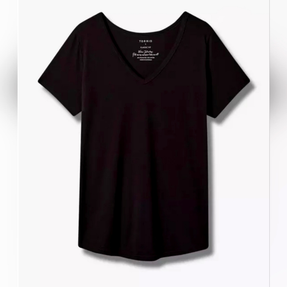 Torrid Women's Black V-Neck Top - Size 2